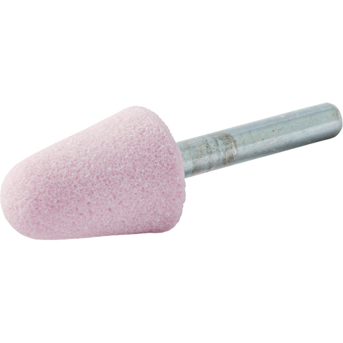 Vitrified Bond Mounted Point, A5, Aluminum Oxide, 3/4" Dia., 1-1/8" L, 80 Grit Action Paper