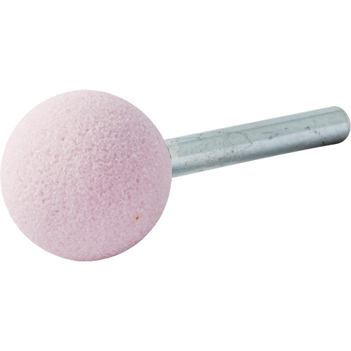 Vitrified Bond Mounted Point, A25, Aluminum Oxide, 1" Dia., 1" L, 80 Grit Action Paper