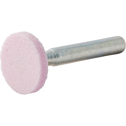 Vitrified Bond Mounted Point, W200, Aluminum Oxide, 3/4" Dia., 1/8" L, 80 Grit Action Paper