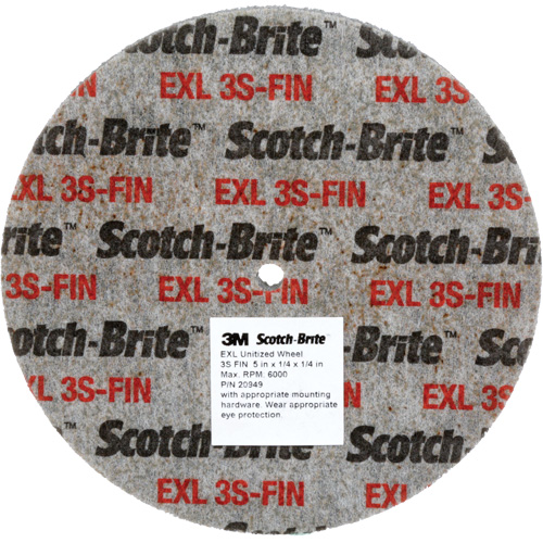 Scotch-Brite EXL Unitized Wheel, 2" x 1/4", 1/4" Arbor, Fine Grit, Silicon Carbide Action Paper