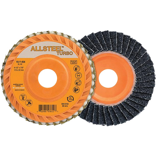 Turbo Flap Disc, 4-1/2" x 5/8"-11, 60 Grit, Zirconia Alumina Action Paper