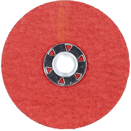 Disque de verrouillage en fibres avec fixation Speed-Change, 4-1/2" dia., Grain 24, C&eacute;ramique d'alumine Action Paper