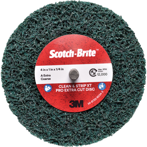 Scotch-Brite Clean and Strip XT Pro Extra Cut Disc XC-DC, 4" Dia., Extra Coarse Grit, Aluminum Oxide Action Paper