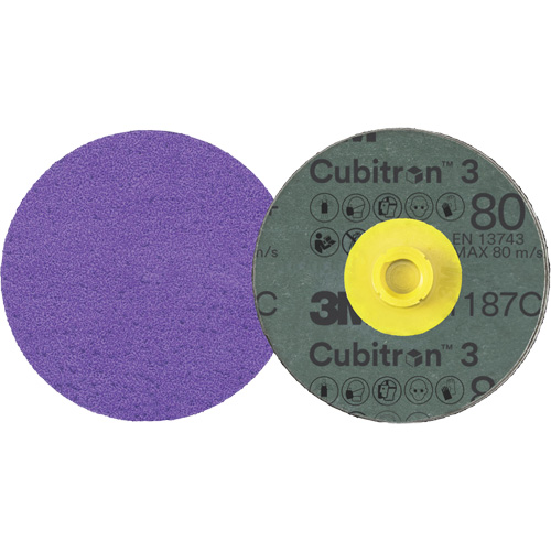 Disque en fibre Roloc Cubitron 3, 4" dia., Grain 80+, C&eacute;ramique Action Paper