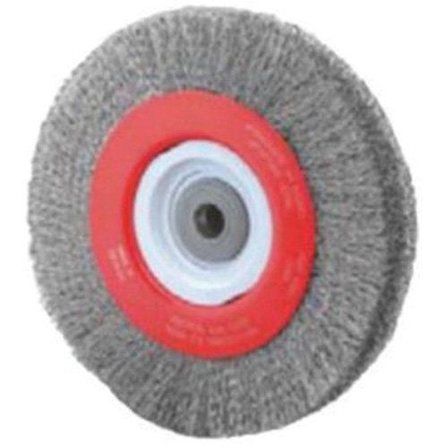 Crimped Bench Wheel, 8" Dia., 0.014" Fill, 1/2"-2 Arbor Action Paper