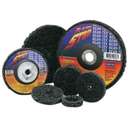 Disque &agrave; moyeu d&eacute;port&eacute; non tiss&eacute; pour d&eacute;capage rapide Bear-Tex, 4-1/2" dia., Grain Extra grossier, Carbure de silicium Action Paper