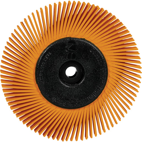 Scotch-Brite Type A Precision Radial Bristle Brush PN-RB with Adapter, Ceramic, 80+ Grit, 6" Dia. Action Paper