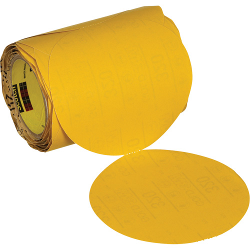 Disque abrasif dor&eacute; en rouleau Stikit 09317, 6" dia., Grain 320, Oxyde d'aluminium Action Paper