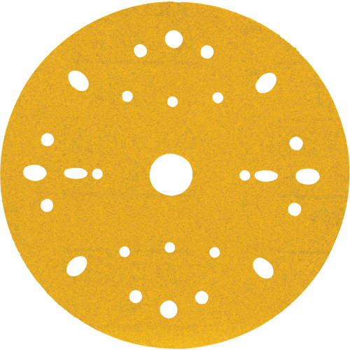 Disque abrasif dor&eacute; Hookit, dia 6", Grain 180, Oxyde d'aluminium, Poids C Action Paper
