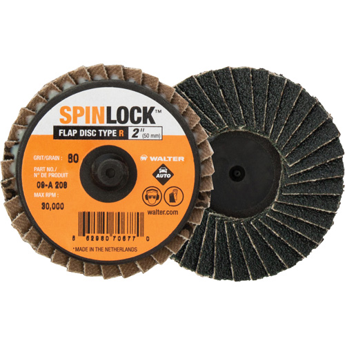 SPINLOCK Flap Disc, 2" x 40 Grit, Aluminum Oxide Action Paper