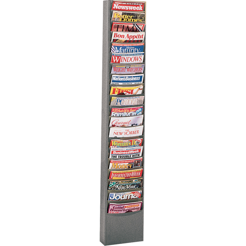 Pr&eacute;sentoirs, Stationnaire, 20 fentes, Acier, 13-1/8" la x 4-1/8" p x 58-1/2" h Action Paper