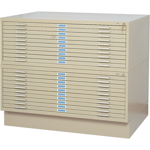 Classeurs en acier pour plans, 10 Tiroirs, 46-3/8" la x 35-3/8" p x 16-1/2" h Action Paper