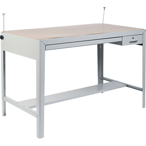 Precision Drafting Table Base, 56-3/8" W x Grey Action Paper