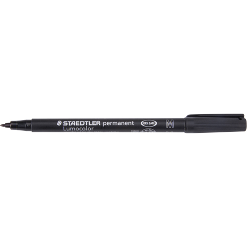 Lumocolor&reg; Permanent Marker, Black, Medium Tip Action Paper