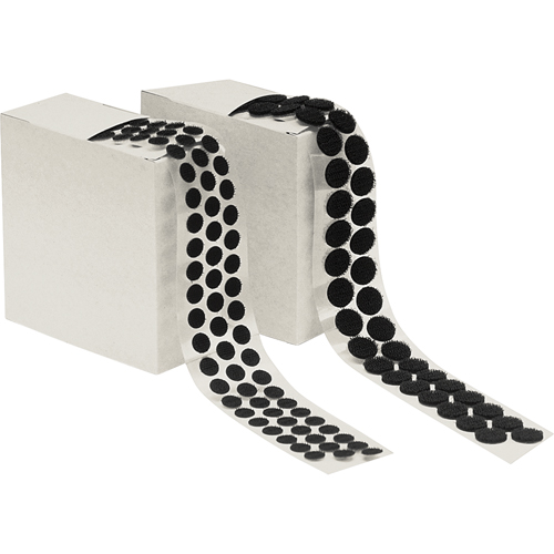 Fastener Dots, Hook, 1/2" Dia., Adhesive, Black Action Paper