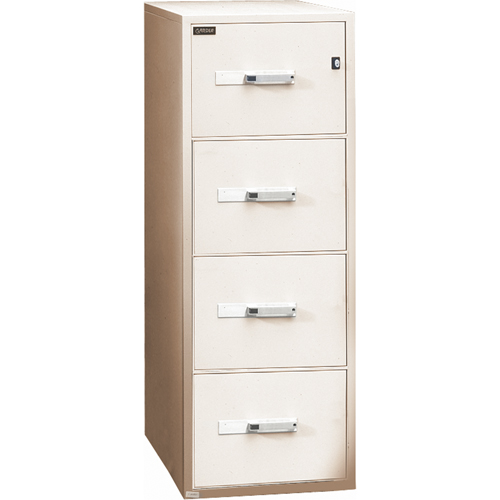 Fire Resistant Filing Cabinets, Steel, 4 Drawers, 19-3/4" W x 31" D x 54" H, Beige Action Paper