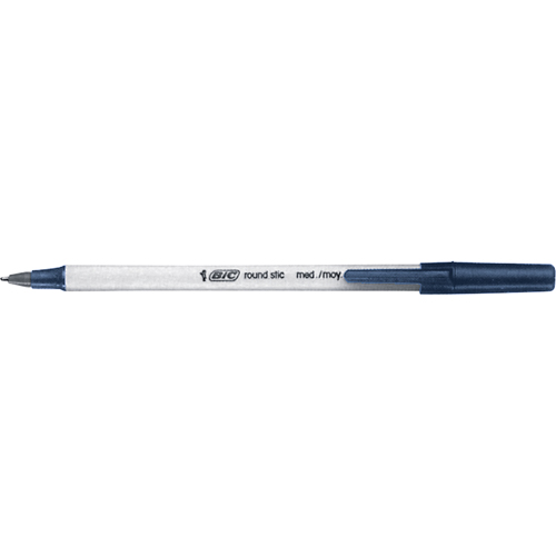 Stylo &agrave; bille Bic Round Stic, Bleu, 1 mm Action Paper