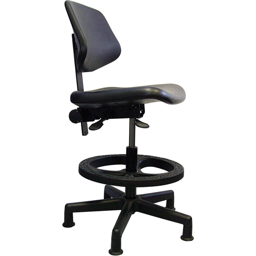Ergonomic Seating, Polyurethane, Black, 250 lbs. Capacity Action Paper