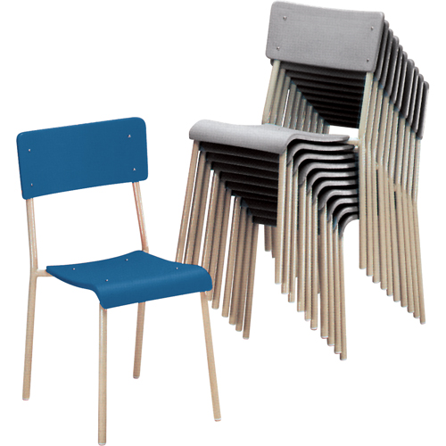 Ventura Stacking Chair, Polypropylene, Grey Action Paper