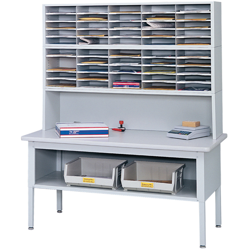 Mobilier E-Z Sort pour la salle du courrier- Tables de tri avec tablette-Dessus de table, 60" la x 28" p x 36" h, Stratifi&eacute; Action Paper