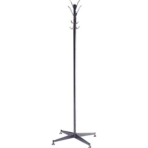 Coat Tree, 60" H, Steel, Black, 8 Hook(s) Action Paper