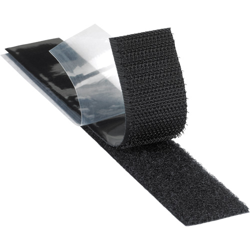 Plasticizer Resistant Fastener, Loop, 50 yds x 2", Adhesive, Black Action Paper