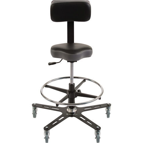Chaise ergonomique TF150, Ajustable, Vinyle Si&egrave;ge, Noir Action Paper