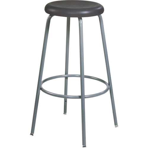 500 Series Stool, Stationary, Adjustable, 27" - 35", Polyurethane Seat, Black Action Paper