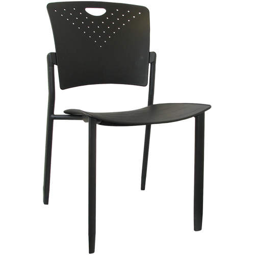 MaxX StaxX Stackable Chairs, Polypropylene, 17-1/4" High, 275 lbs. Capacity, Black Action Paper