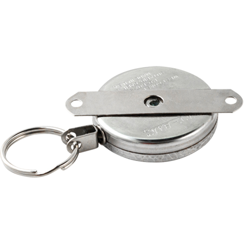 Self Retracting Key Chains, Chrome, 48" Cable, Mounting Bracket Attachment Action Paper