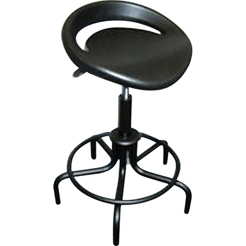 6000 Series Oversized Stool, Stationary, Adjustable, 25" - 30", Polyurethane Seat, Black Action Paper
