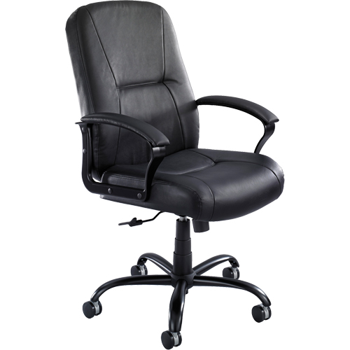Serenity Big & Tall Chair, Leather, Black, 500 lbs. Capacity Action Paper