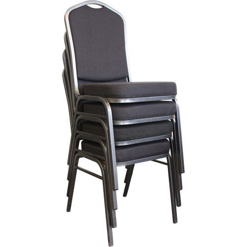 Chaises empilables, Tissu, Hauteur 37", Capacit&eacute; 275 lb, Noir Action Paper