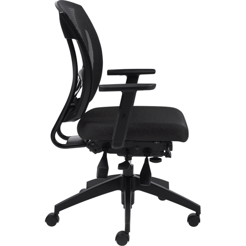 Multi-Tilter Arm Chairs, Fabric, Charcoal, 300 lbs. Capacity Action Paper