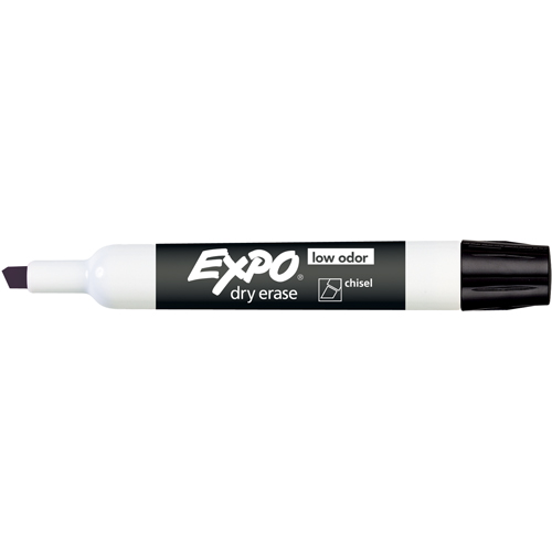 Expo&reg; Whiteboard Marker - Black, Black, Chisel Tip Action Paper