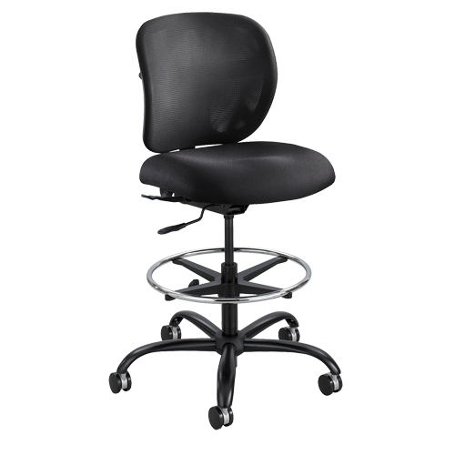 Vue Heavy-Duty Stool, Nylon, Black, 350 lbs. Capacity Action Paper