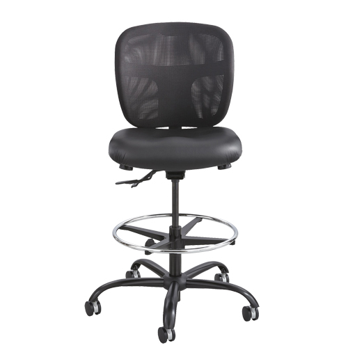 Vue Heavy-Duty Stool, Vinyl, Black, 350 lbs. Capacity Action Paper