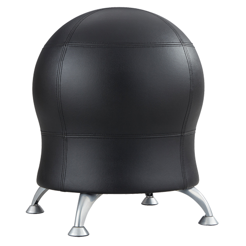 Zenergy Ball Chair, Vinyl, Black, 250 lbs. Capacity Action Paper