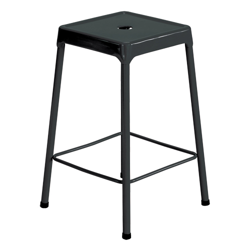Tabouret en acier pour comptoir Safco, Stationnaire, Fixe, 25", Acier Si&egrave;ge, Noir Action Paper