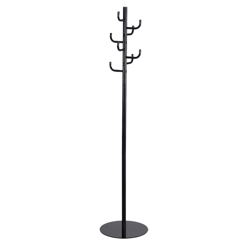 Coat Rack, 68" H, Black, 8 Hook(s) Action Paper