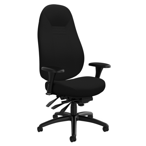 Chaise confortable &agrave; dos &eacute;lev&eacute;, Polyester, Noir, Capacit&eacute; 300 lb Action Paper