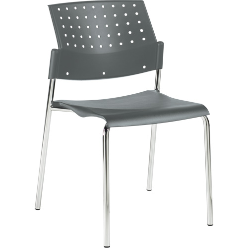 Chaises sans accoudoirs empilables, Plastique, Hauteur 33", Capacit&eacute; 300 lb, Gris Action Paper