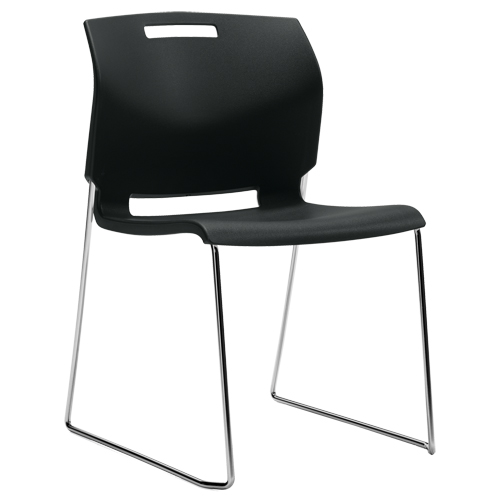 Chair, Plastic, 32-1/2" High, 300 lbs. Capacity, Black Action Paper