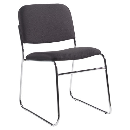 Armless Chair, Fabric, 30" High, 200 lbs. Capacity, Black Action Paper