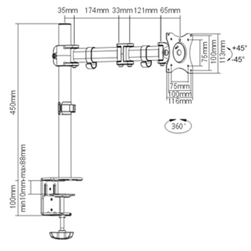 Bras pour moniteur ActivErgo Action Paper