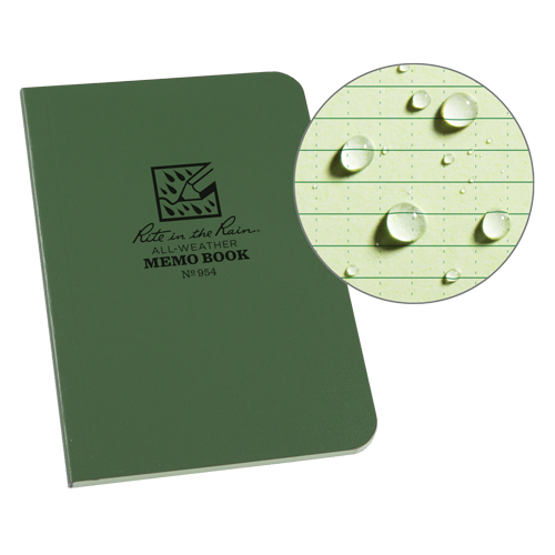 Memo Book, Soft Cover, Green, 112 Pages, 3-1/2" W x 5" L Action Paper