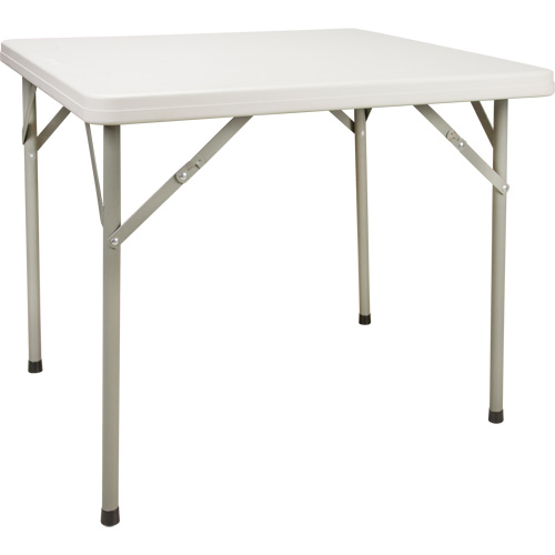 Folding Table, Square, 34" L x 34" W, Polyethylene, White Action Paper