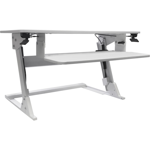 Goya Sit-Stand Workstation, Desktop Unit, 21" H x 35-2/5" W x 24" D, White Action Paper