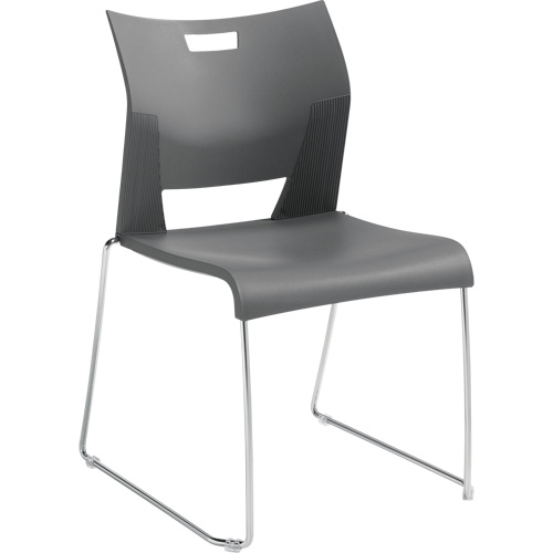 Chaise de formation sans bras Duet, Plastique, Hauteur 33-1/4", Capacit&eacute; 350 lb, Gris Action Paper