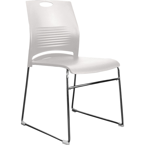 Chaises empilables s&eacute;rie Activ, Plastique, Hauteur 23", Capacit&eacute; 275 lb, Blanc Action Paper